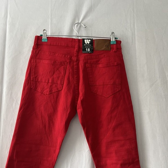 Waimea Men's Tango Red Skinny Fit Jeans Junior W28x29 Distressed Jeans - Picture 8 of 13